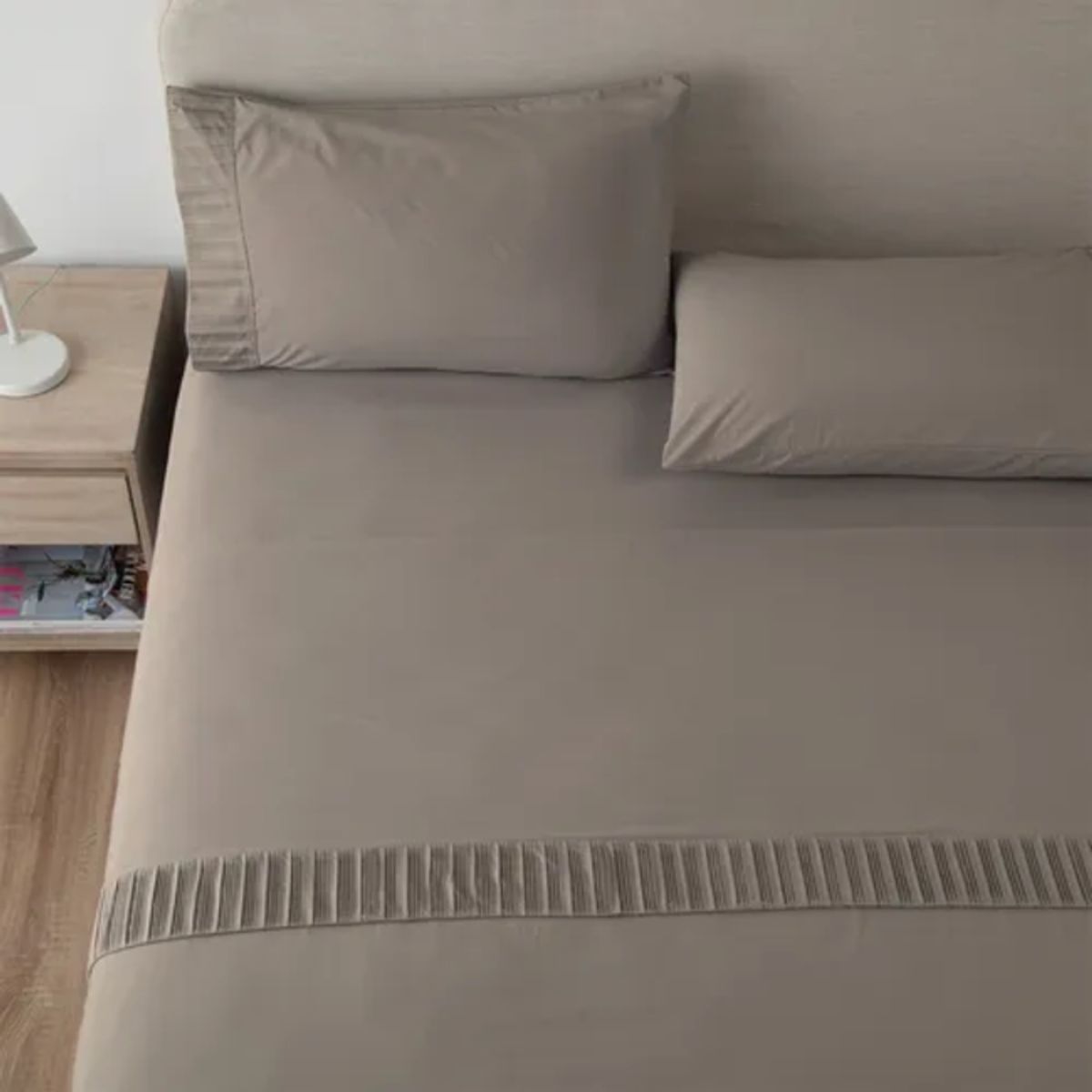 GENERICO - Sabanas casatua hotel funda almohada 2 plazas color beige