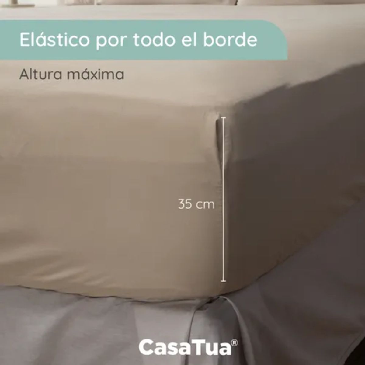 GENERICO - Sabanas casatua hotel funda almohada 2 plazas color beige