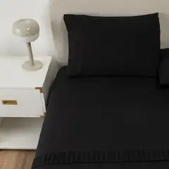 GENERICO - Sabanas casatua hotel funda almohada 15 plaza color negro