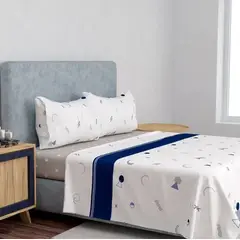 GENERICO - Set sabanas premium compose 15 plaza doral color pop taupe