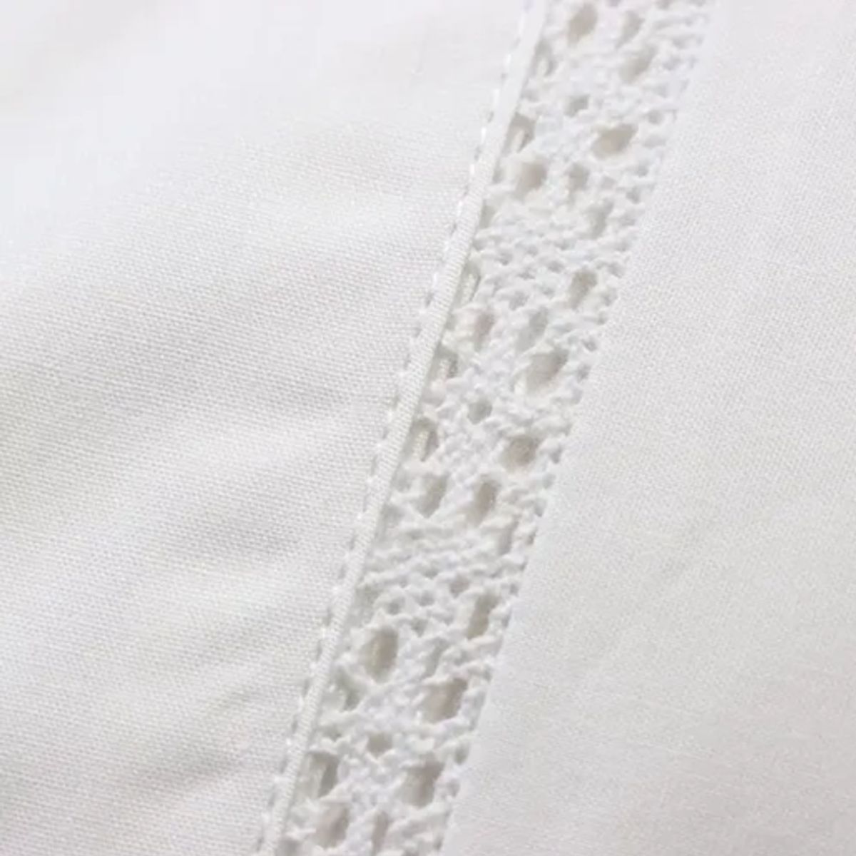 GENERICO - Kit sabanas y funda broderie classic 144 hilos color blanco