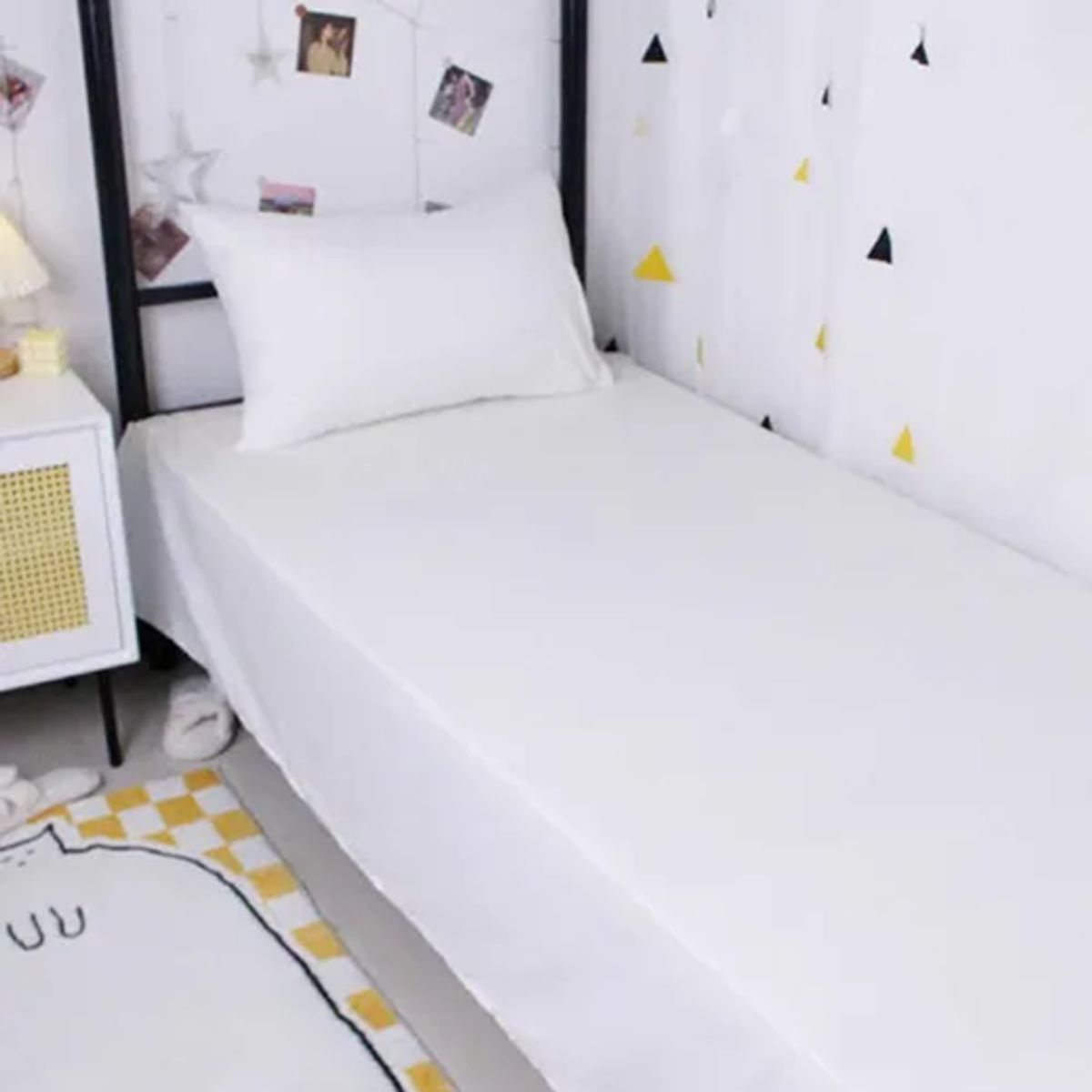 GENERICO - Juego sabanas economicas 1 plaza 3 piezas color blanco