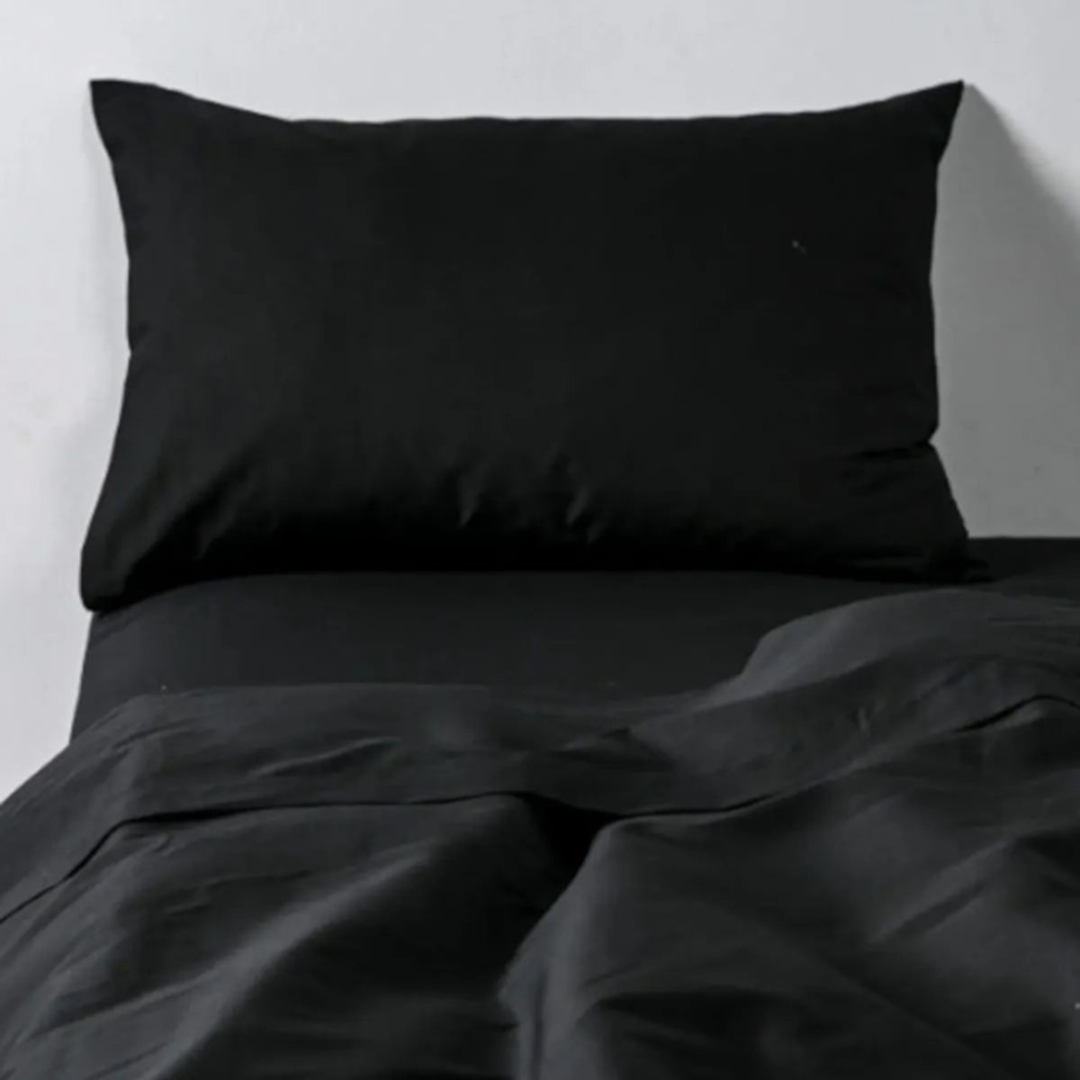 GENERICO - Juego sabanas unicolor 15 plaza color negro