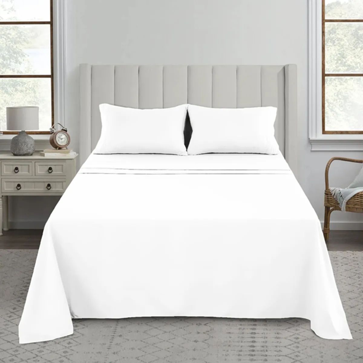 GENERICO - Sabanas hotel luxury 1800 ultra soft 15 plaza varios tonos