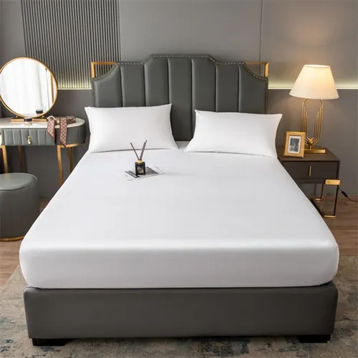 GENERICO - Juego sabana poli algodon 200 hilos 15 plaza