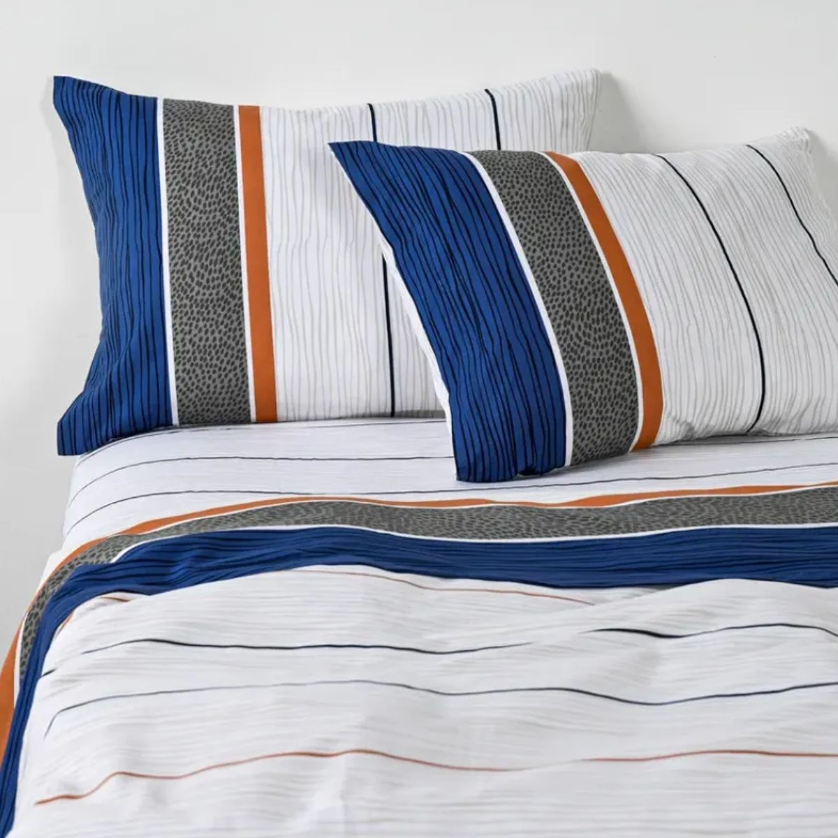 GENERICO - Kit sabana king cannon 144 hilos + 2 almohadas bluesmist