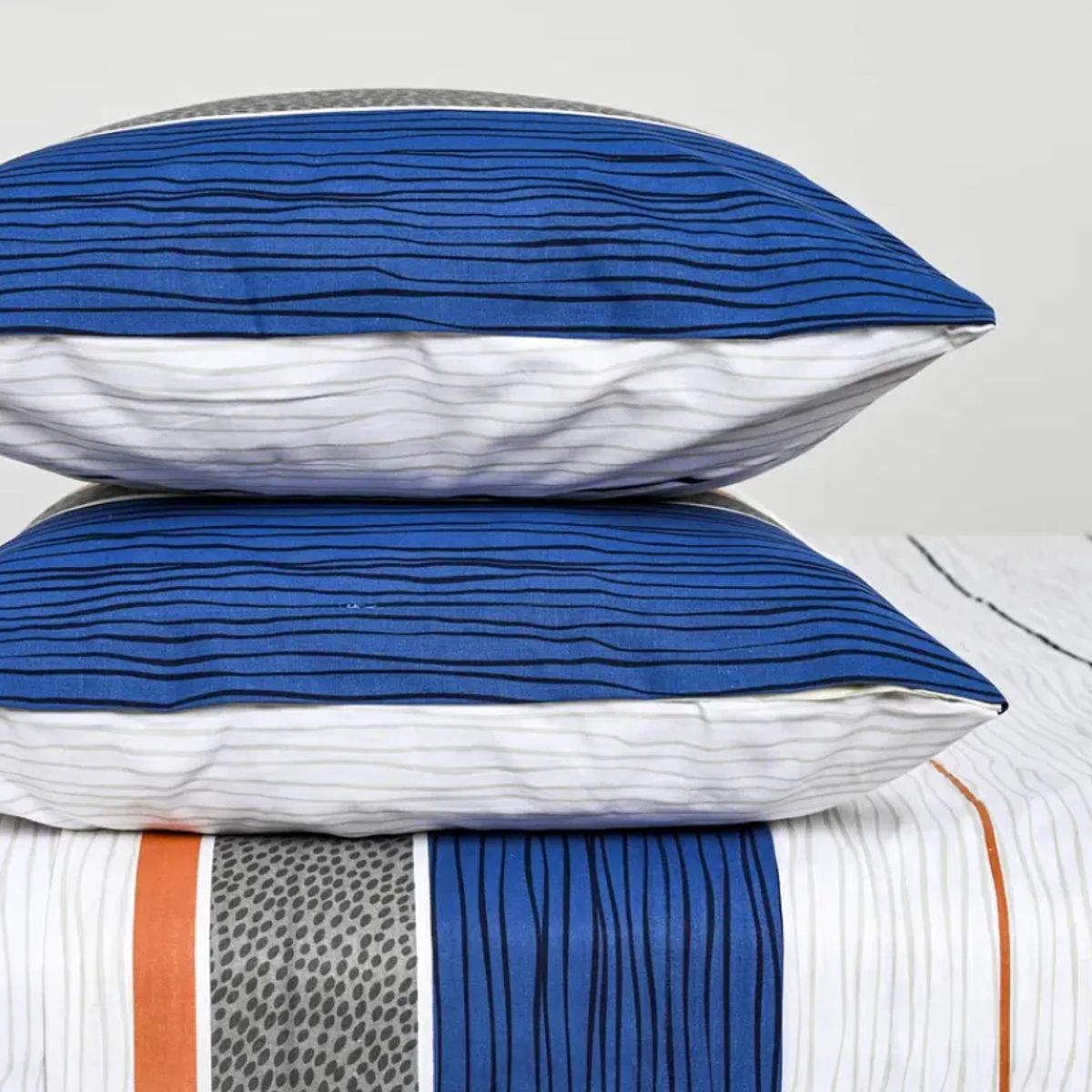 GENERICO - Kit sabana king cannon 144 hilos + 2 almohadas bluesmist