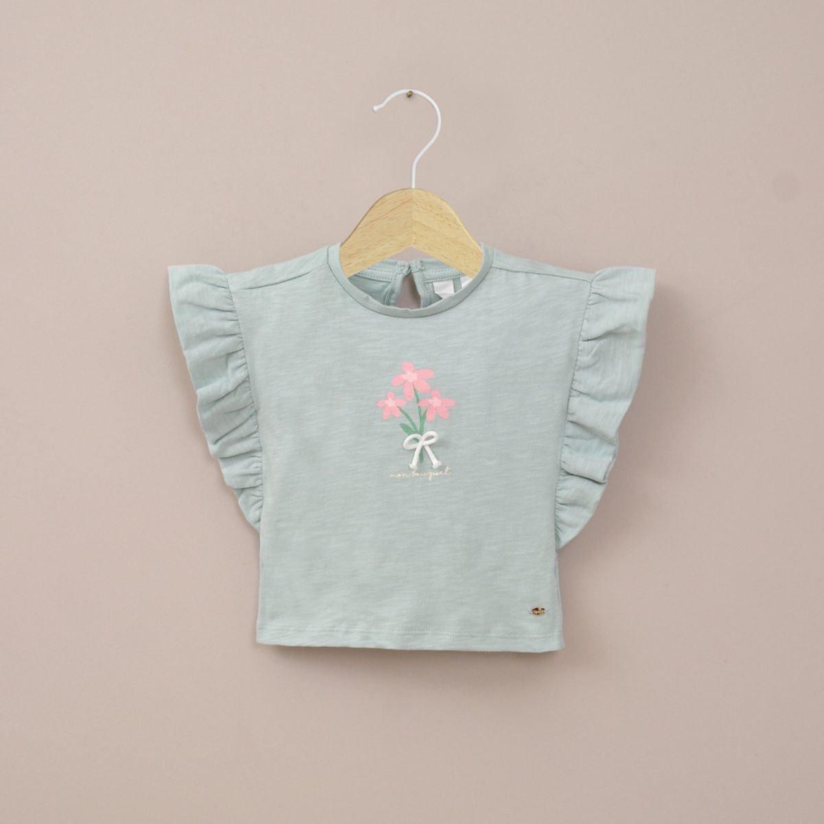 OPALINE - Polera manga corta verde de niña