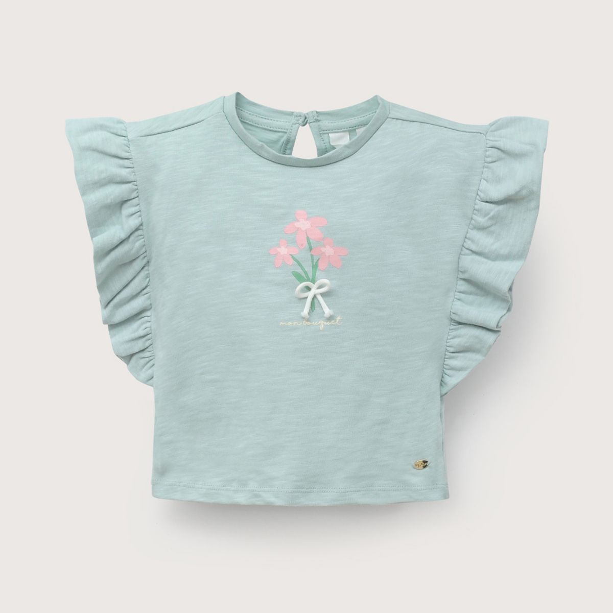 OPALINE - Polera manga corta verde de niña