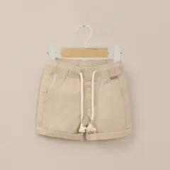 OPALINE - Short de gabardina beige de niño
