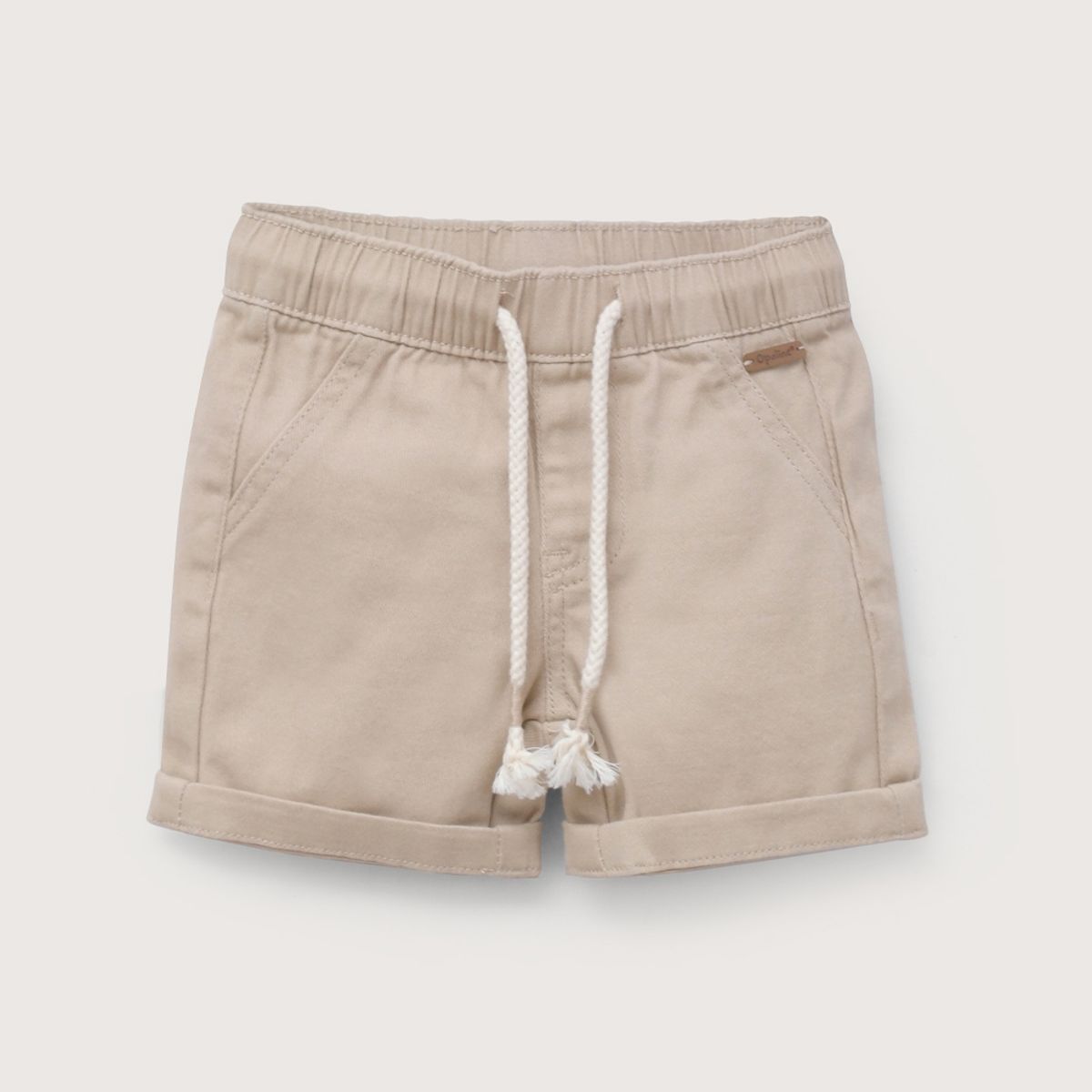 OPALINE - Short de gabardina beige de niño