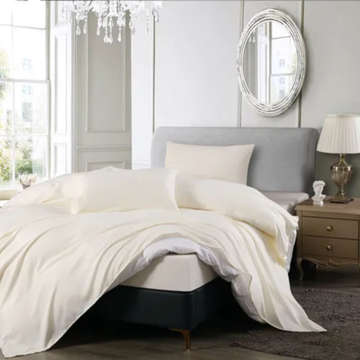 GENERICO - Juego sabanas color sólido king lavable a máquina