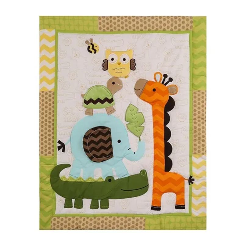 GENERICO - Set ropa para cuna corral zoo pack and play algodon