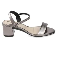 MOLECA - Sandalia Taco Ancho 5cm Mujer Plateado