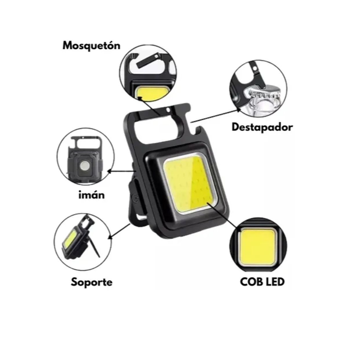 GENERICO - Mini llavero de emergencia con abridor de linterna táctica LED