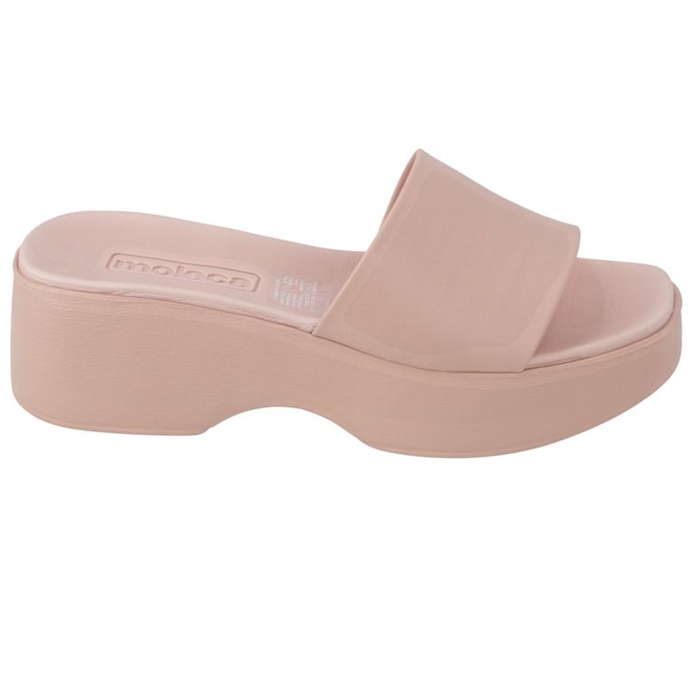 Sandalia Plataforma Mujer Eco Cuero Rosada