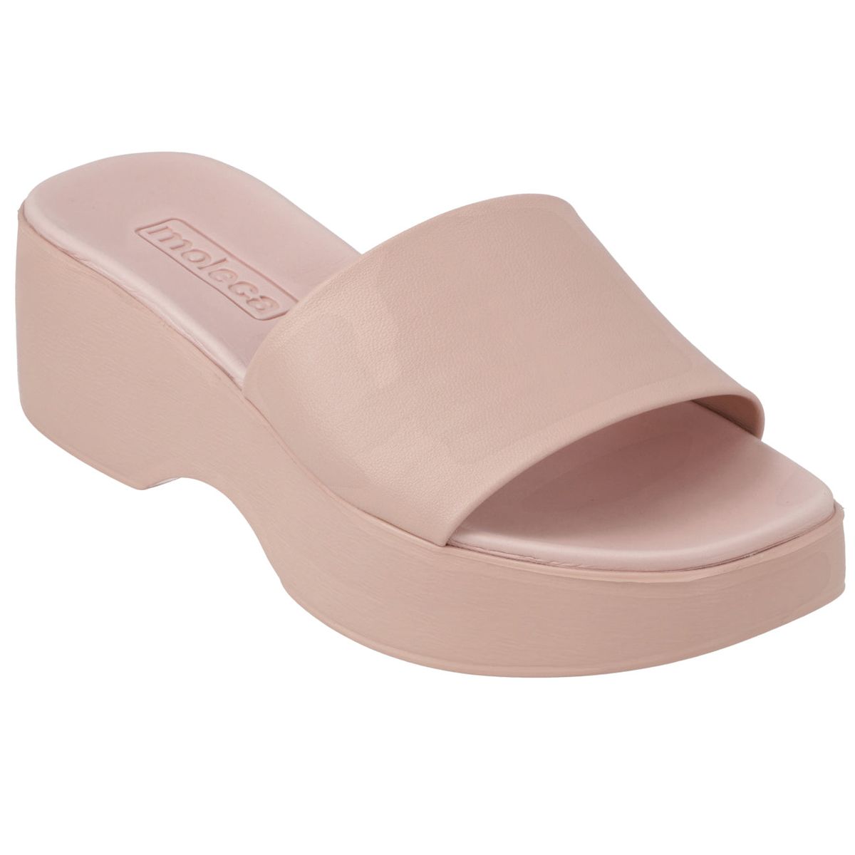 MOLECA - Sandalia Plataforma Mujer Moleca Eco Cuero Rosada