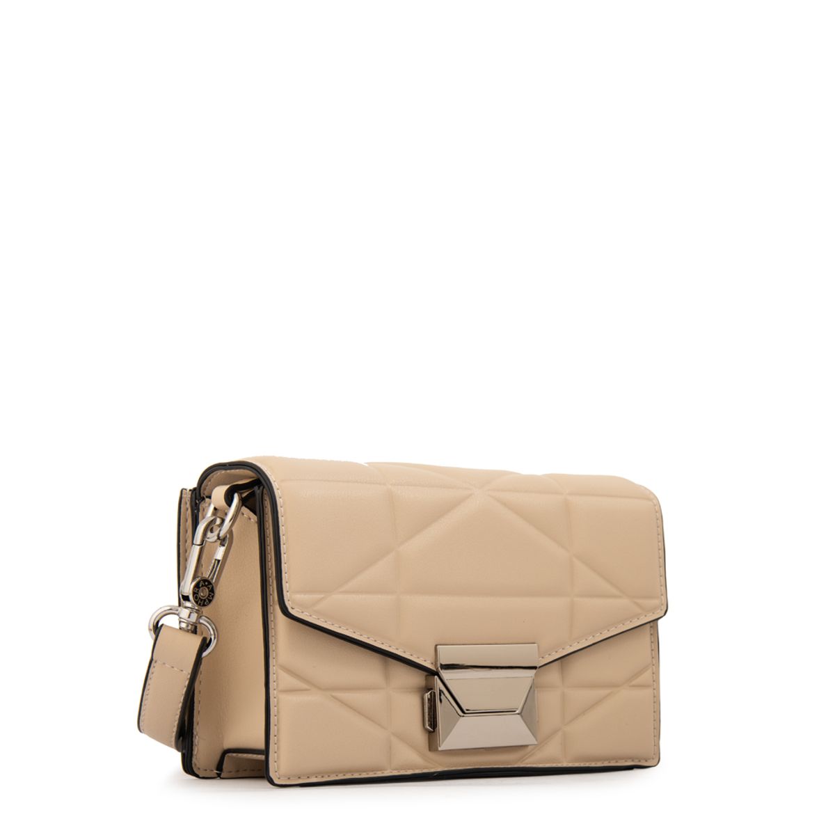 AMPHORA - Cartera bandolera con tapa tonya pequeña beige