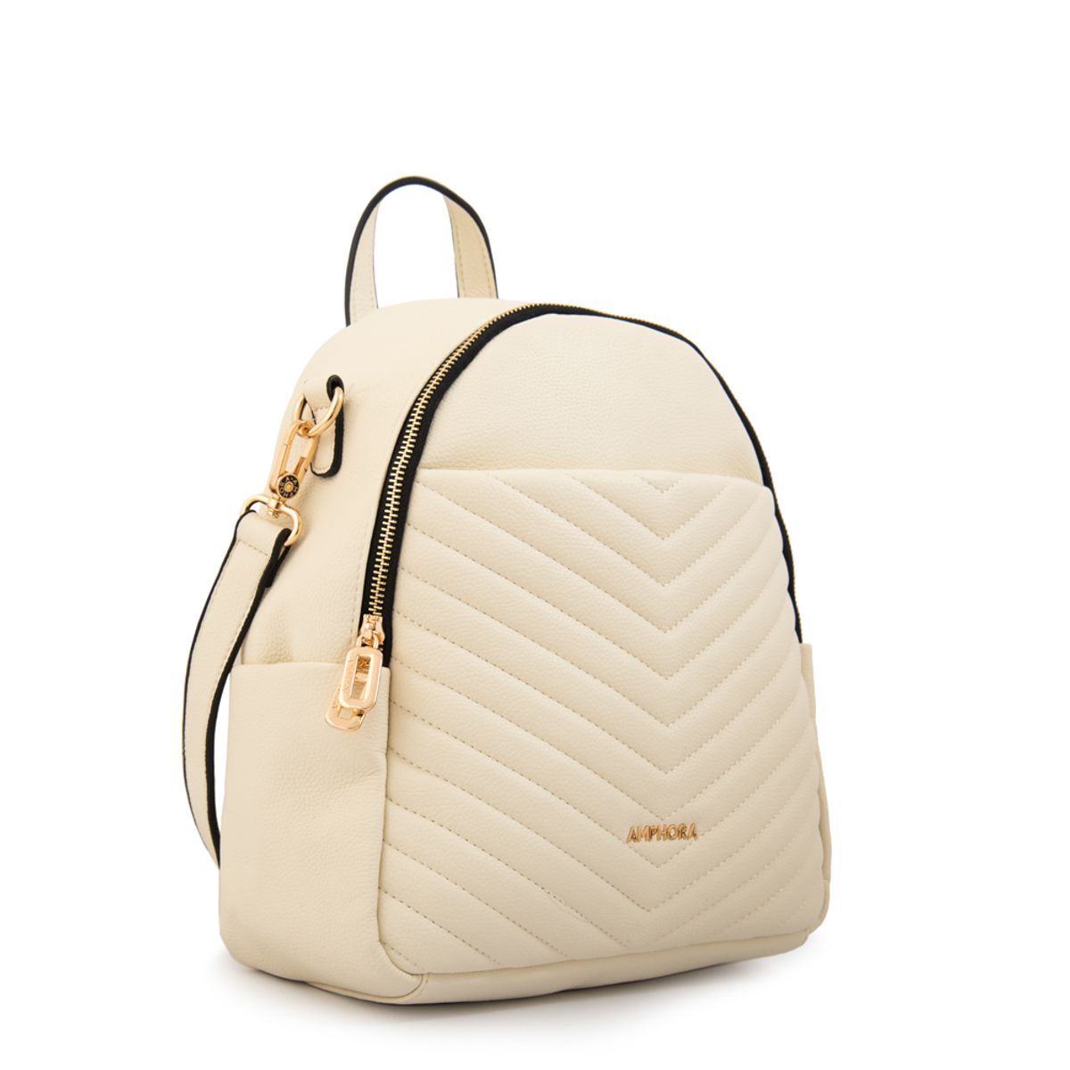 AMPHORA - Mochila filomena mediana blanco crudo