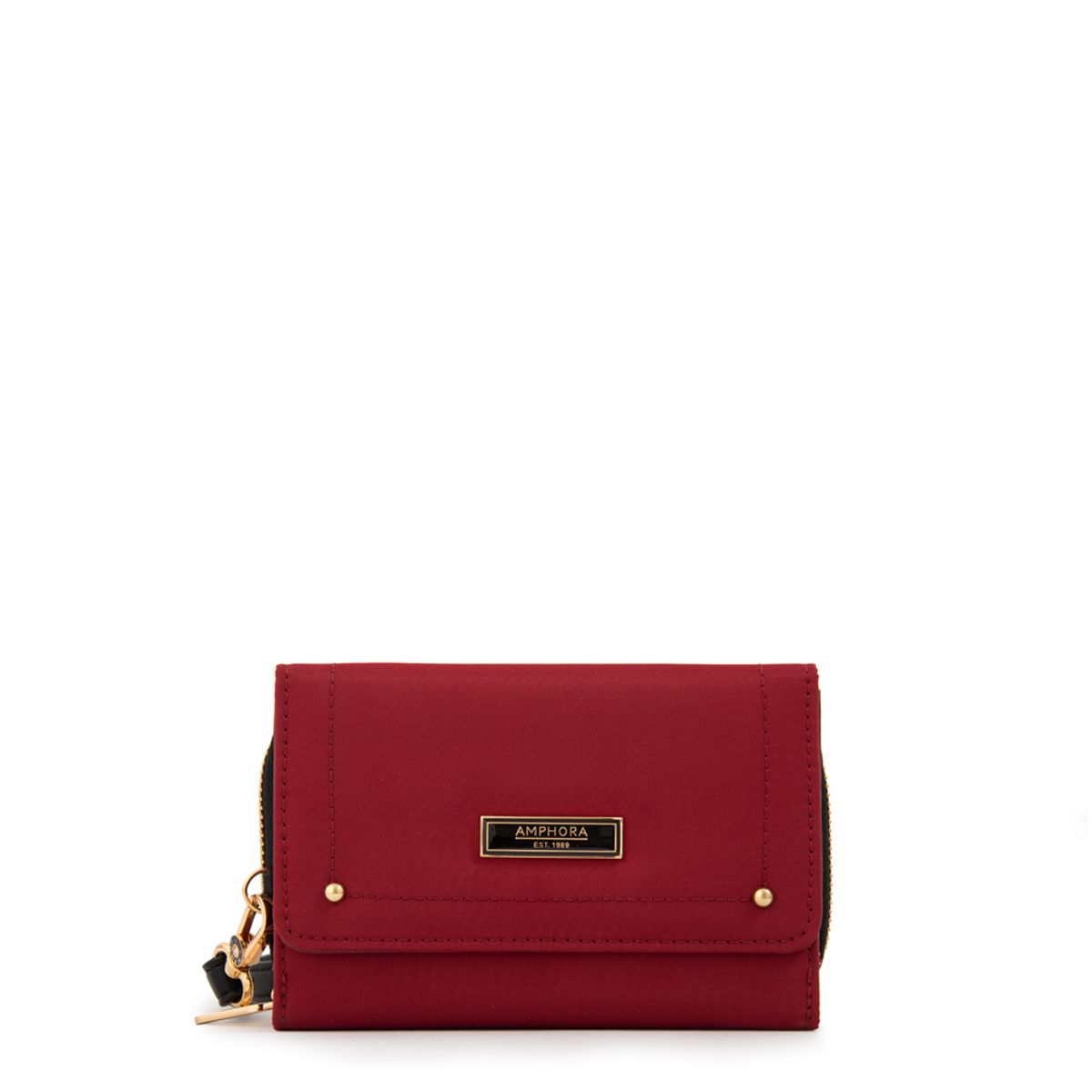 AMPHORA - Billetera canada mediana rojo oscuro