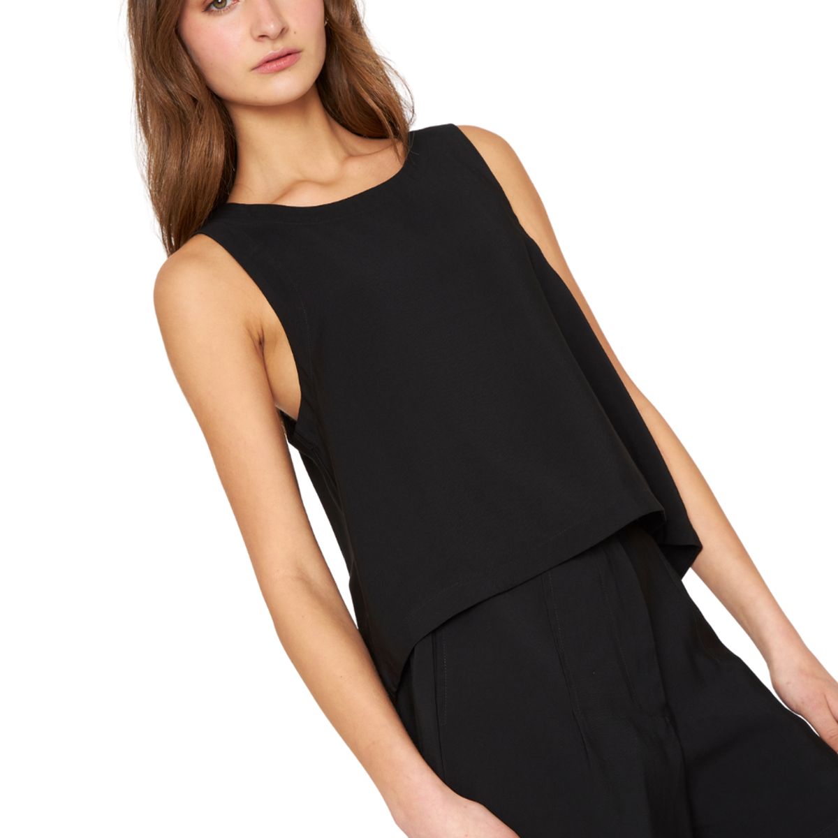 JACINTA TIENDA - Polera Ana sin mangas negra Jacinta Tienda
