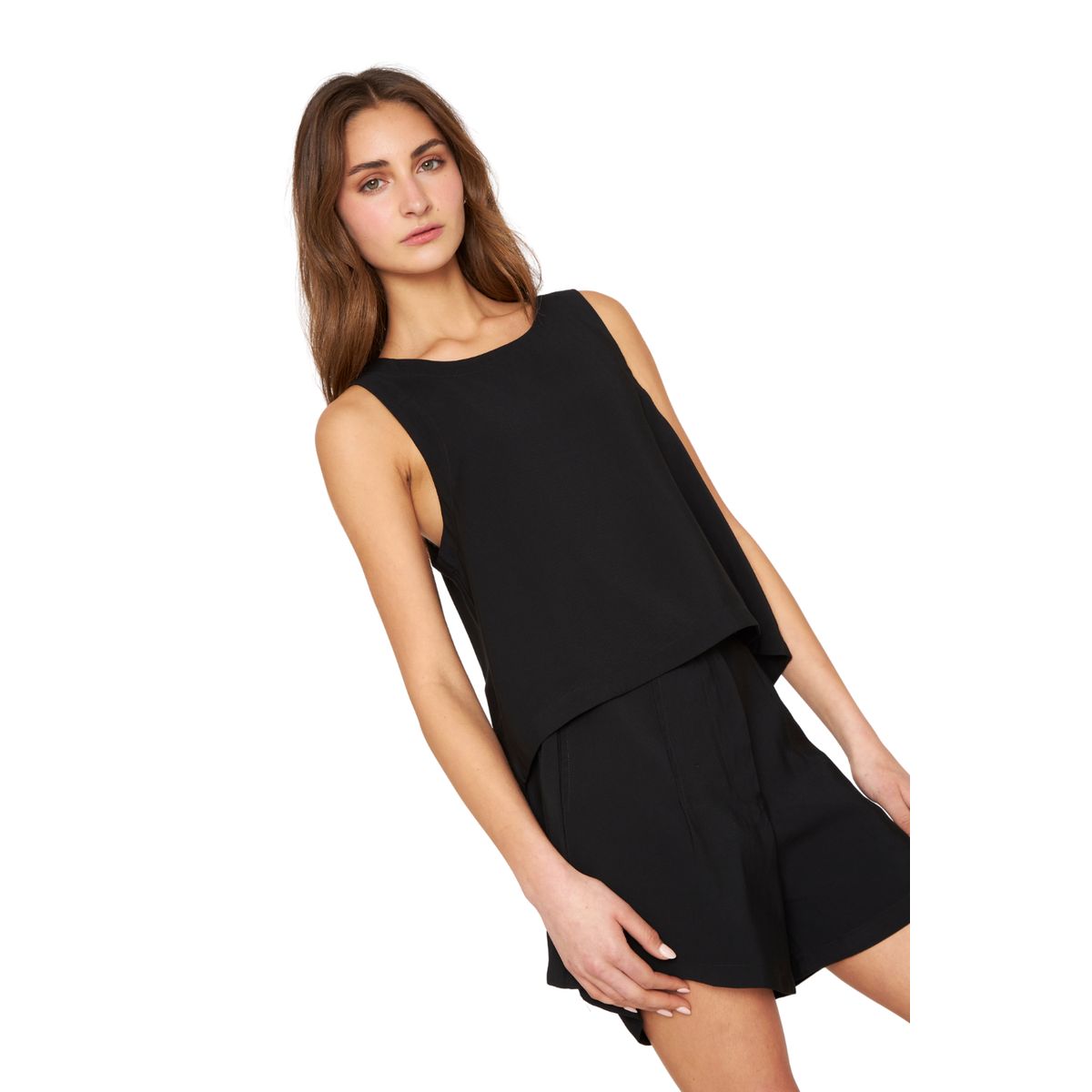 JACINTA TIENDA - Polera Ana sin mangas negra Jacinta Tienda