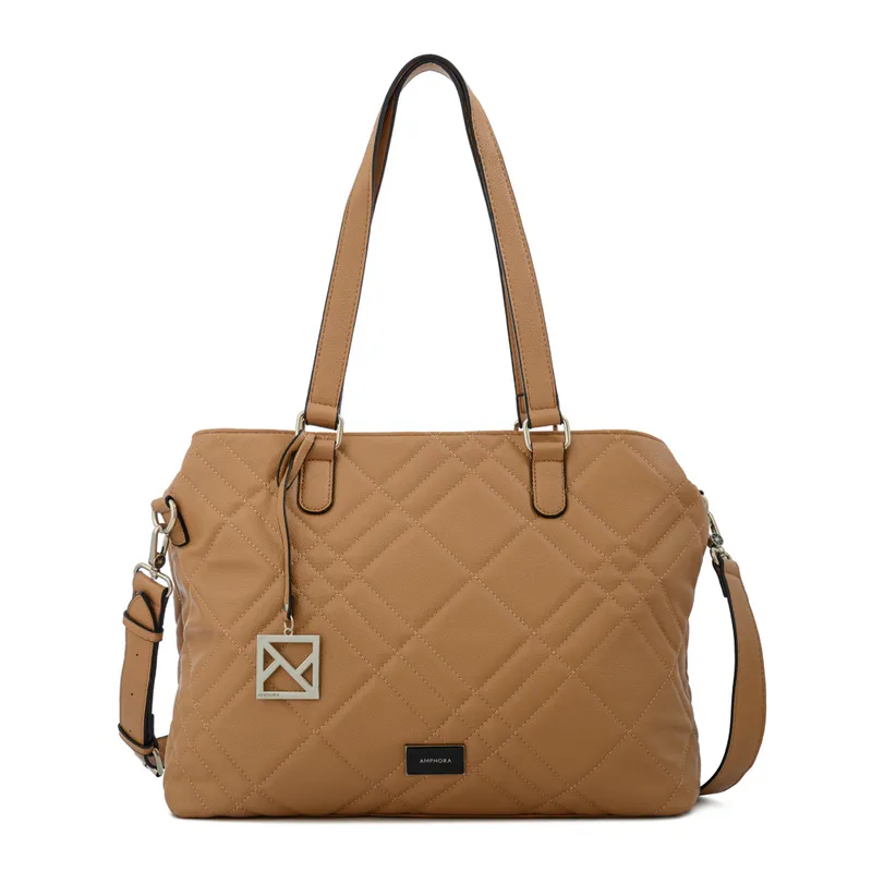 AMPHORA - Cartera Dos Asas porta notebook anisa grande camel