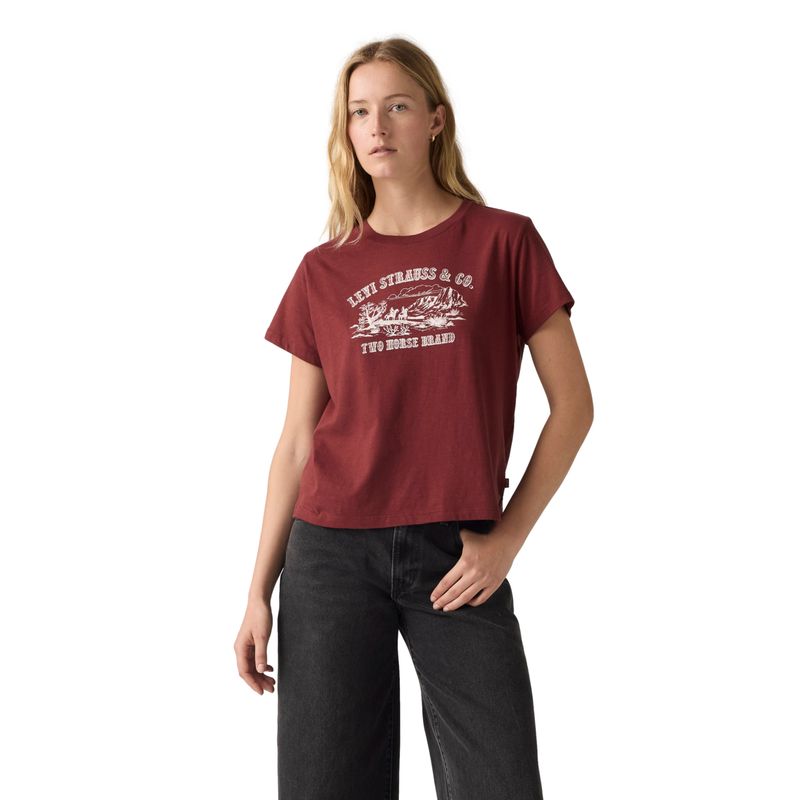 LEVIS - Polera Mujer Graphic Boxy Tshirt Burdeo Levis