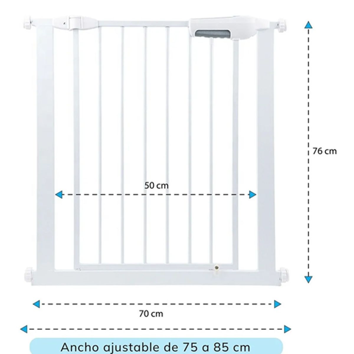 GENERICO - Reja seguridad escalera puerta bebe mascotas 75-85cm