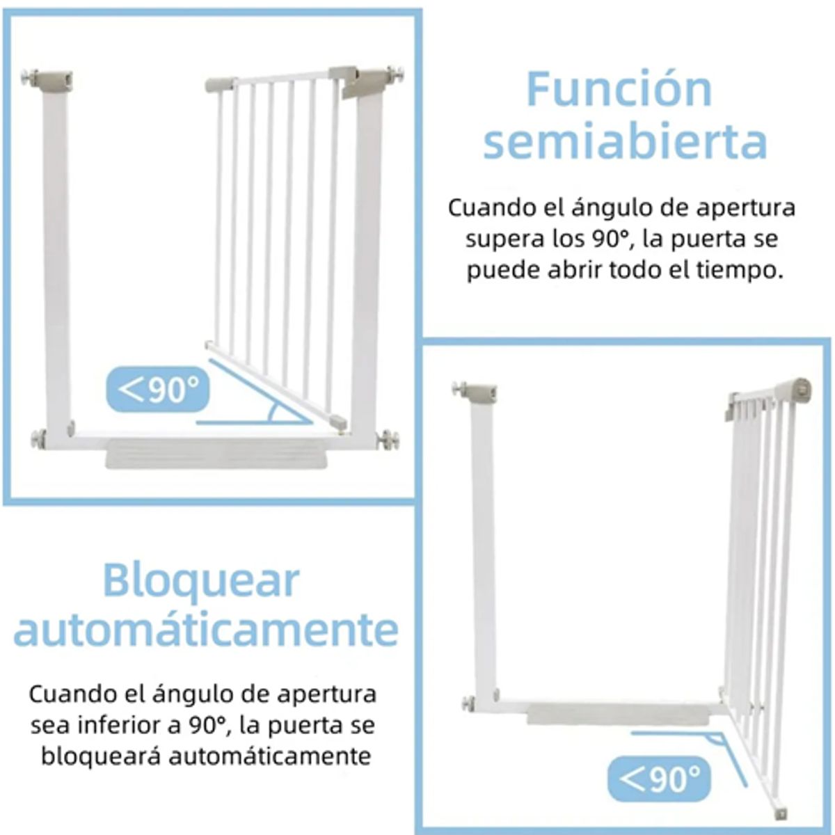 GENERICO - Reja seguridad escalera puerta bebe 76-83cm