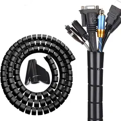 GENERICO - FUNDA PARA CABLE 2 METROS, ANCHO 20MM., NEGRA.