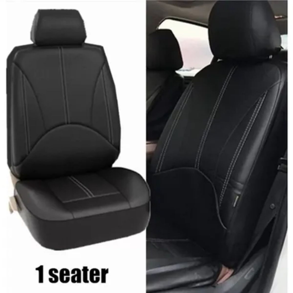 GENERICO - Funda Cubre Asiento Auto Universal Forro de Cuerina Kit