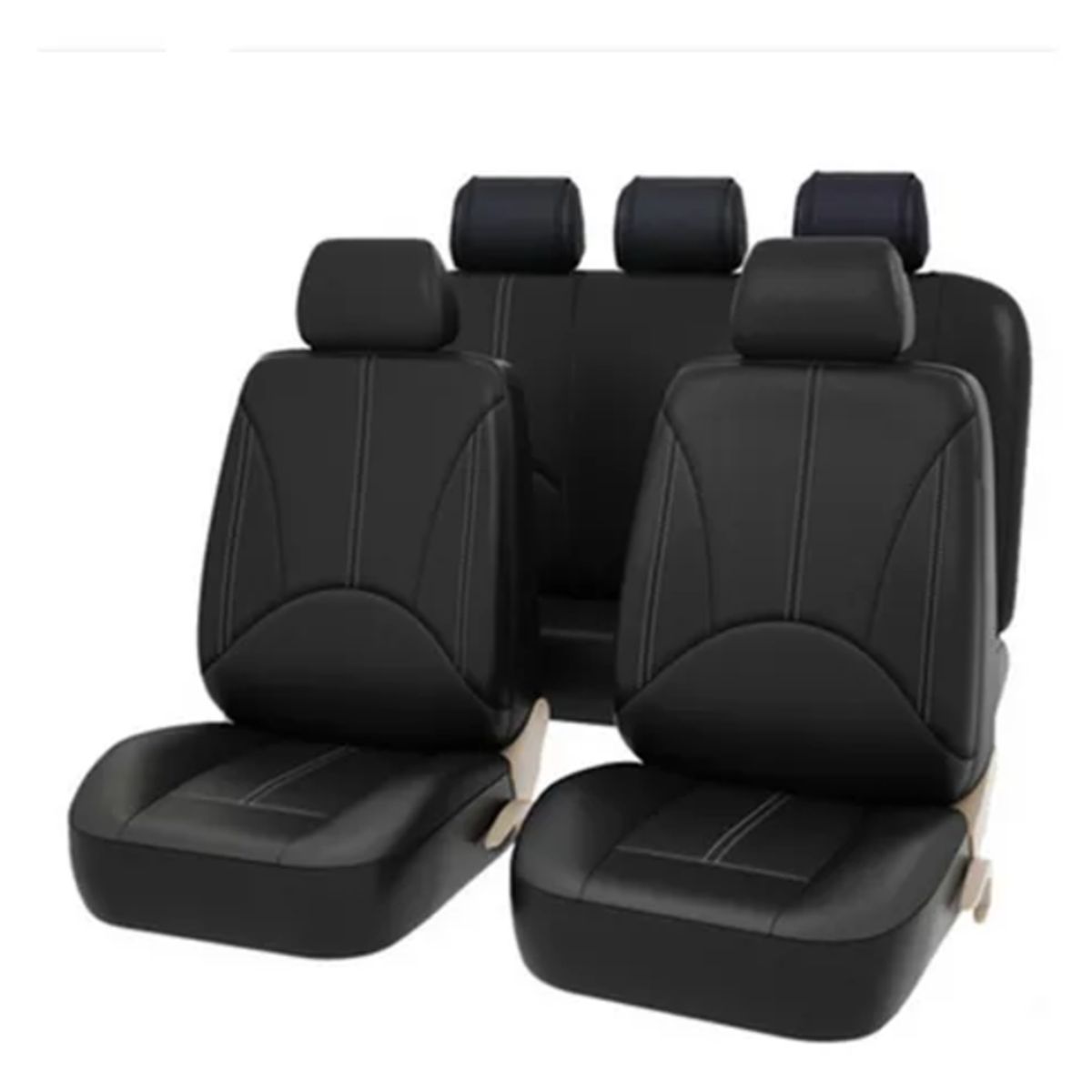 GENERICO - Set Funda Cubre Asientos de Ecocuero 9 Piezas