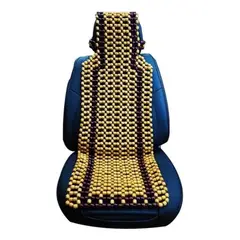 GENERICO - Cubre Asiento Respaldo Bolas Madera Bambú para Verano