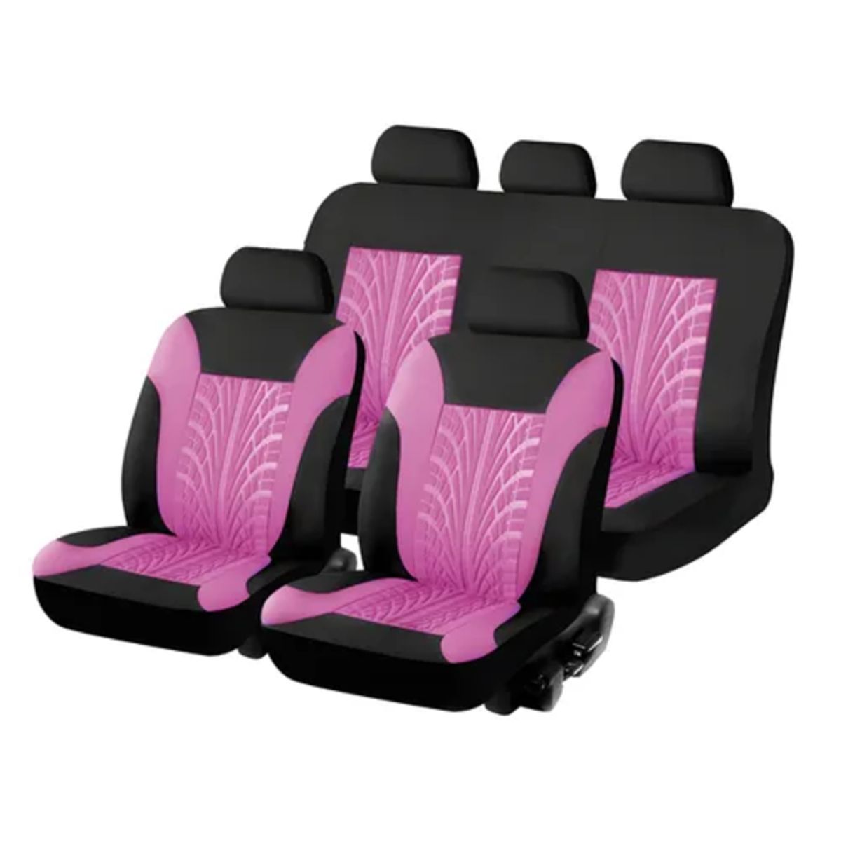 GENERICO - Funda Cubre Asiento Auto Rosado Universal 9 Pzas  Rosa
