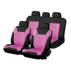 GENERICO - Funda Cubre Asiento Auto Rosado Universal 9 Pzas Rosa
