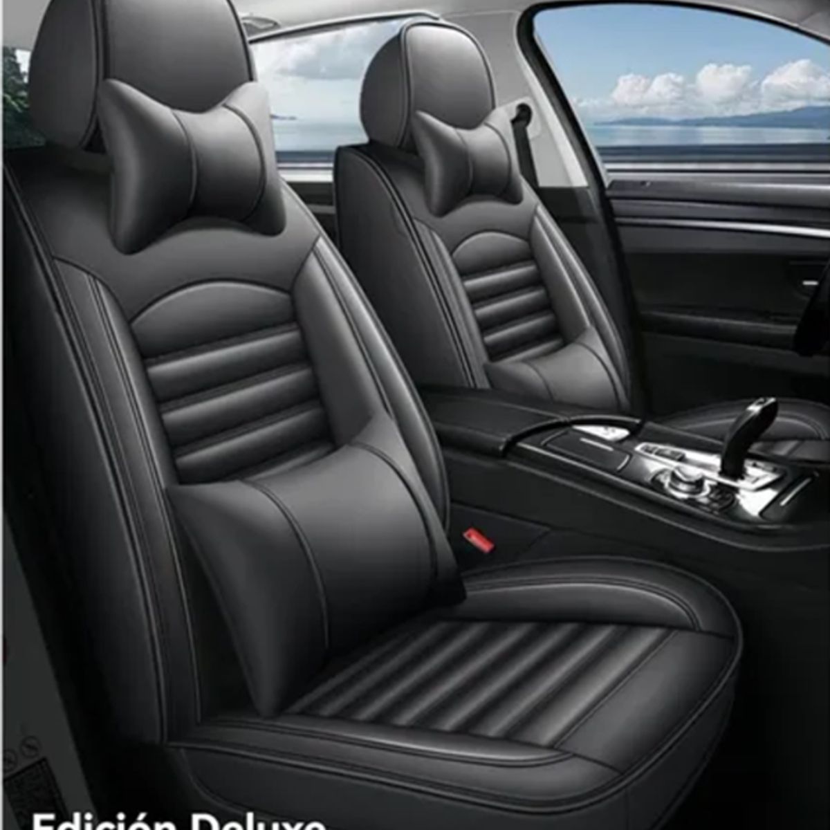 GENERICO - Kit Funda Cubre Asiento Auto Premium Luxury con 4 Almohadas