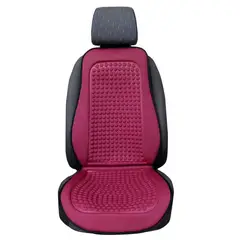 GENERICO - Respaldo Cubre Asiento Rojo Individual Ergonómico Masaje