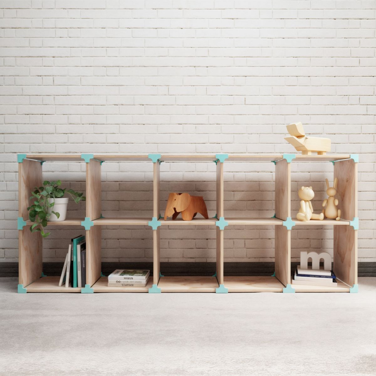 GENERICO - Cubo 2x5 de Madera Modular  Repisa Organizadora