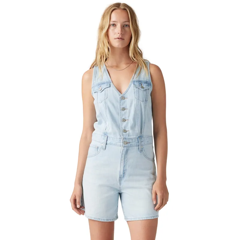 LEVIS - Enterito Mujer Vest Romper Celeste Levis