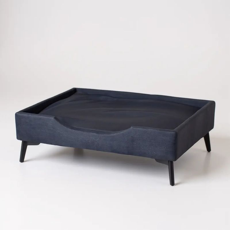BLOCCARE - Cama de Mascotas - Talla XL EXTRA (110x80 cm) / Pata Metalica 12 cm (Negro)