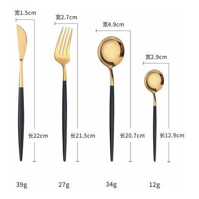 Imagen 2 del producto Set Cubiertos 16 Piezas Acero inoxidable - Dorado y Blanco