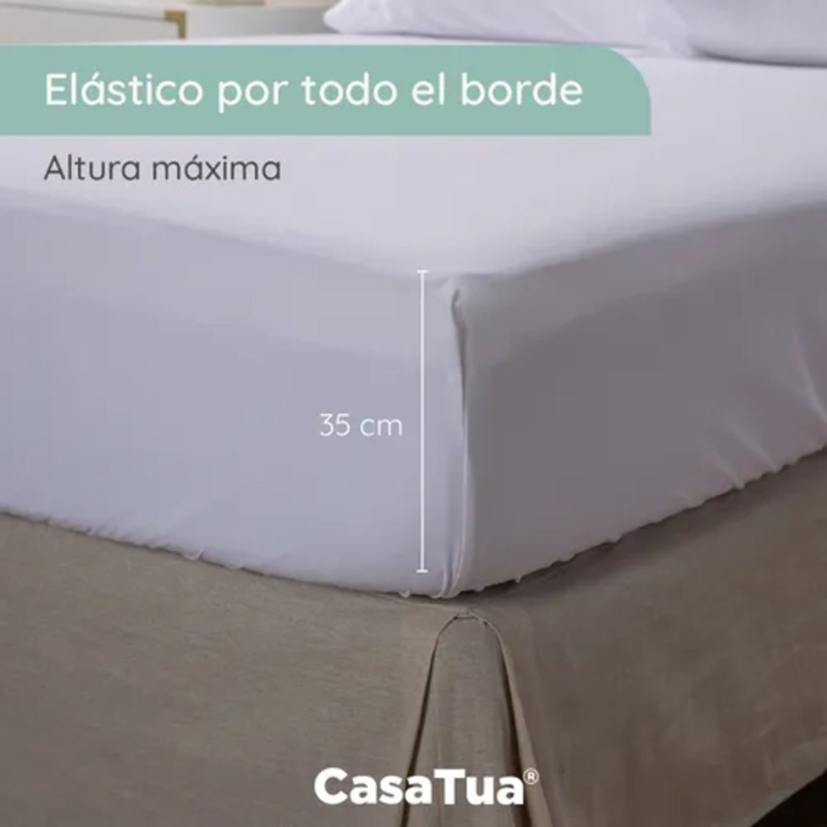 GENERICO - Sabana casatua soft ultra suave funda bordada 15 plaza color blanco