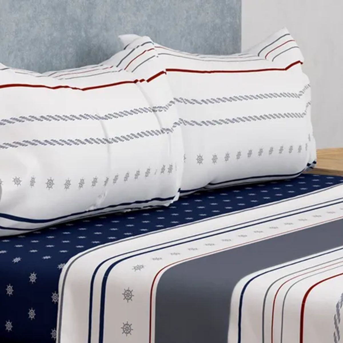 GENERICO - Set sabanas premium compose 15 plaza doral color navy