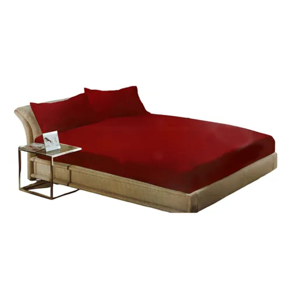 GENERICO - Sabana polar 2 plazas diseño liso color rojo