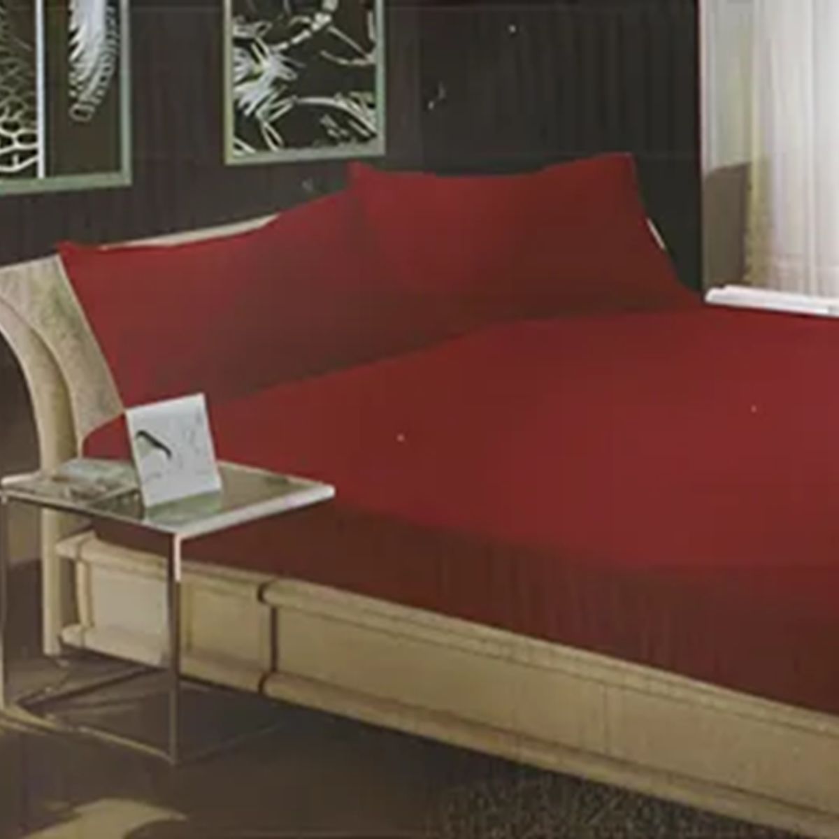 GENERICO - Sabana polar 2 plazas diseño liso color rojo