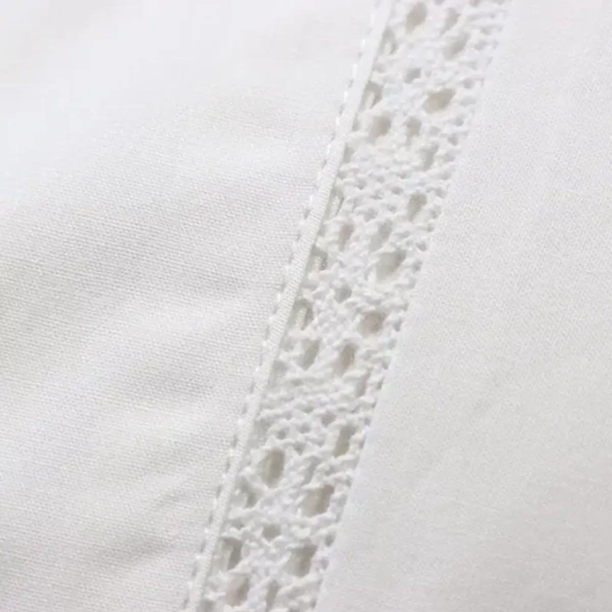 GENERICO - Kit sabanas y fundas broderie classic 144 hilos color blanco