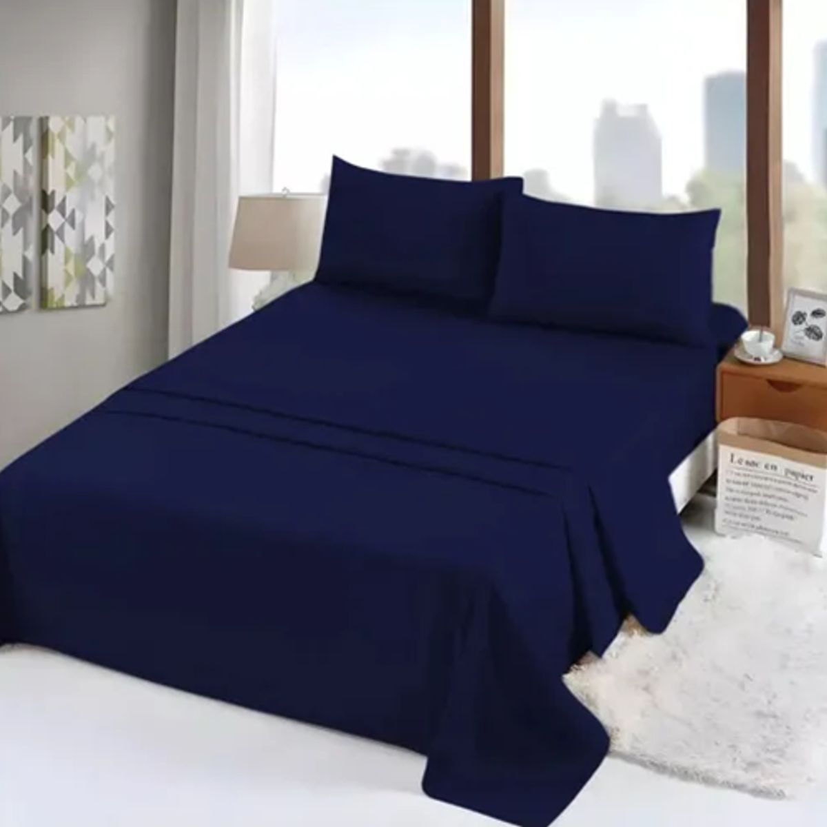 GENERICO - Juego sabana 2 plazas 4 piezas 180 hilos