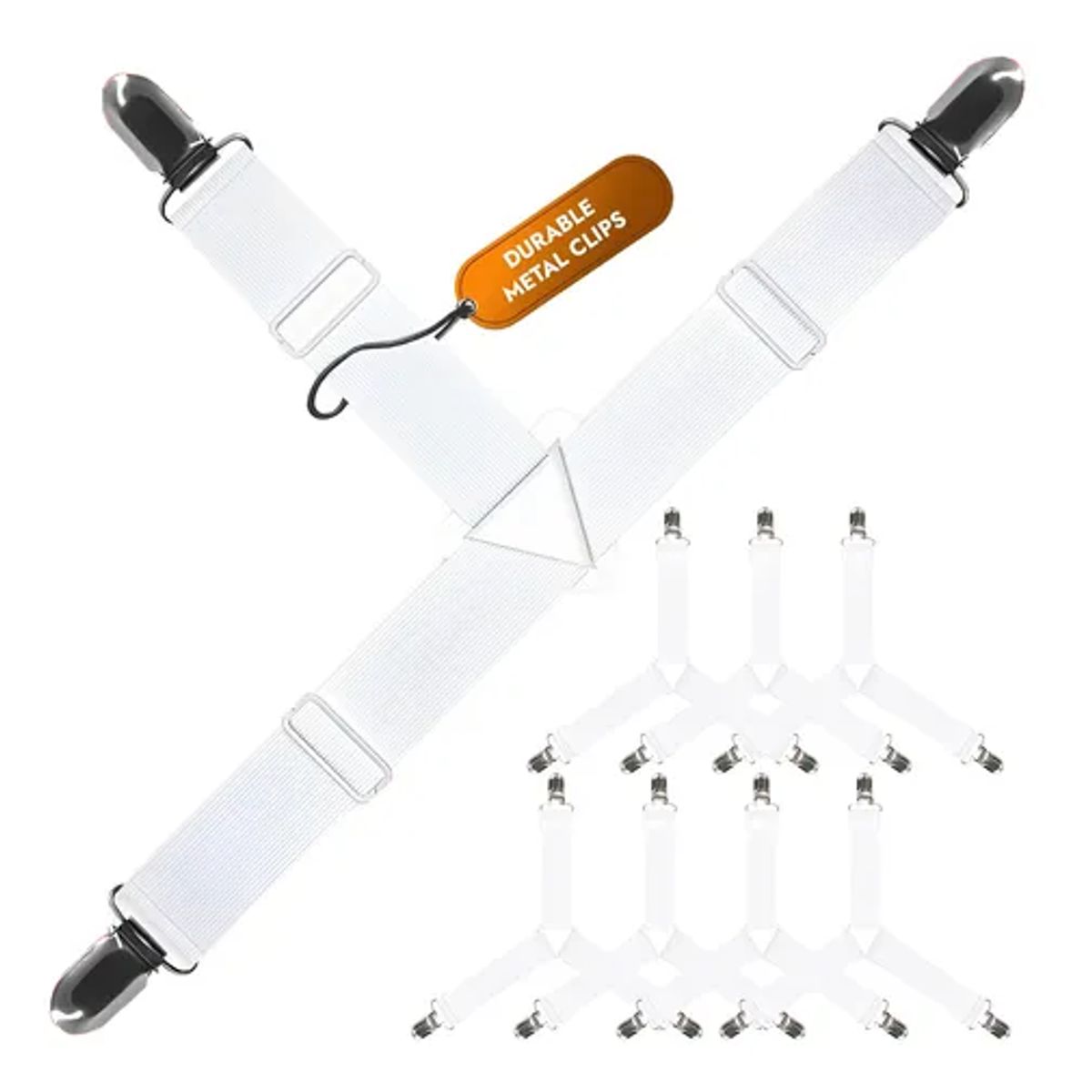 GENERICO - Correas elásticas para sabanas 8 unidades