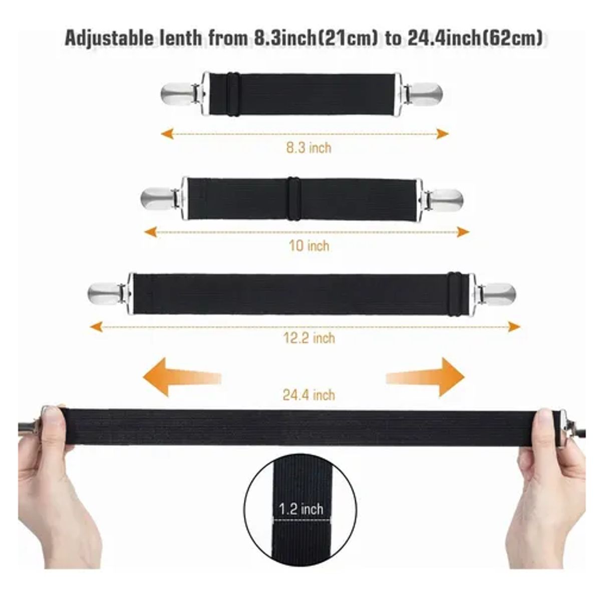 GENERICO - Sujetadores de sabana cama 8 unidades
